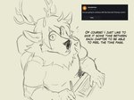 4:3 absurd_res anthro ask_blog deer english_text hi_res keyboard line_art male mammal sketch solo stylus text zourik zourik_(zourik)