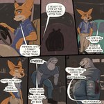 anthro butt canid canine car clothed clothing comic crouching dialogue driving duo fennec_fox fox hi_res kurtis496 leopard_seal long_ears male male/male mammal marine pinniped seal speech_bubble true_fox vehicle