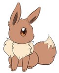 2019 ambiguous_gender black_nose brown_body brown_fur brown_tail digital_media_(artwork) eevee feral flavia-elric fluffy fluffy_tail fur generation_1_pokemon hi_res lux_(yapc) mouth_closed neck_tuft nintendo paws pokemon pokemon_(species) pupils quadruped simple_background sitting solo tail tuft white_background