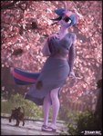 3:4 3d_(artwork) anthro anthrofied cherry_blossom clothing digital_media_(artwork) dress duo equid equine eyewear female flower footwear friendship_is_magic glasses hair hasbro hi_res horn mammal my_little_pony mythological_creature mythological_equine mythology plant prunus_(flower) purple_eyes purple_hair purple_tail round_glasses sandals shoes steamyart tail timberwolf_(mlp) tree twilight_sparkle_(mlp) unicorn