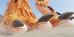 2023 3d_(artwork) 5_toes allandox anthro beach claws close-up cobra digital_media_(artwork) feet female foot_focus foot_shot hi_res humanoid_feet plantigrade reptile sand scales scalie seaside shanika snake solo toe_claws toes walking