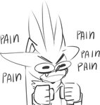 2018 angry anthro black_and_white bodily_fluids english_text eulipotyphlan fist frown fur hedgehog hi_res itaslow male mammal monochrome pain reaction_image sega silver_the_hedgehog sketch solo sonic_the_hedgehog_(series) tears text