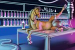 bedroom_eyes big_teats bodily_fluids breast_milking bridle cowbell equid equine female feral hi_res hooves horse lactating machine mammal milking_machine milvusb narrowed_eyes raised_leg seductive solo spread_legs spreading teats udder_milking udders wrong_udders