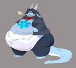 Rating: q
ID: 5598335
Date: 2025-05-25 20:29:39 -0400
Status: active
Score: 6
ace_(kamex) anthro belly big_belly big_butt blue_body blue_fur blue_hair bottomwear bovid breath butt caprine clothing dragon fur goat hair hand_on_belly hi_res horn hybrid ill_fitting_clothing jacket kerchief long_hair long_tail male mammal moobs morbidly_obese mythological_creature mythological_scalie mythology navel obese oshyfriend overhang overweight pants scalie shirt simple_background small_shirt solo standing sweater tail thick_thighs topwear white_body white_fur winded post #5598335