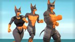 16:9 2024 3d_(artwork) 5_fingers abs anthro athletic athletic_anthro athletic_female athletic_male big_breasts black_body black_fur black_nose bottomwear breasts brown_body brown_fur canid canine canis clothed clothed_anthro clothed_female clothed_male clothing digital_media_(artwork) dobermann domestic_dog eyewear female fingers fur group hi_res humanoid_hands jogging male male/female mammal multicolored_body multicolored_fur muscular muscular_anthro muscular_male pecs petruz petruz_(copyright) pinscher shirt shorts source_filmmaker_(artwork) sunglasses tank_top thong topless topless_anthro topless_male topwear trio two_tone_body two_tone_fur underwear widescreen