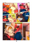 3:4 absurd_res address_number anthro arcanine blush bodily_fluids bridal_carry carrying_another comic crying dialogue duo dylan_(zourik) english_text generation_1_pokemon generation_7_pokemon hi_res holding_body hug incineroar interrupted kissing leo_(zourik) male male/male nintendo nose_to_nose offscreen_sex pokemon pokemon_(species) profanity saliva saliva_string studio tears text zourik