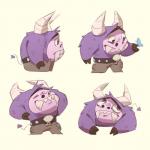 Rating: s
ID: 1635752
Date: 2018-08-26 01:33:42 -0400
Status: active
Score: 31
1:1 ambiguous_gender anthro bovid bovine cartoon_network clothing eduardo_(fhfif) expression_sheet feral foster's_home_for_imaginary_friends fur hi_res horn imaginary_friend male mammal monster nyuudles purple_body purple_fur simple_background solo teeth white_background post #1635752