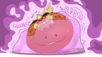 16:9 2024 belly belly_expansion big_belly blush ditto_(pokemon) dominant dominant_feral dominant_prey eeveelution expansion feral flareon force_feeding forced fur generation_1_pokemon hi_res huge_belly hyper hyper_belly immobile inflation motion_lines nintendo onomatopoeia pokemon pokemon_(species) purple_body round_body slime_inflation smug sound_effects spherical_inflation submissive_pred teeth text thatoneaceguy vore widescreen yellow_body yellow_fur