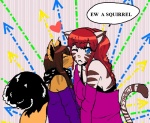 Rating: s
ID: 220650
Date: 2012-06-12 07:31:25 -0400
Status: active
Score: 3
colorful_theme digital_media_(artwork) directional_arrow duo fel_(my_life_with_fel) felid female hair hybrid mammal my_life_with_fel pantherine pattern_background red_hair rodent sciurid simple_background striped_background superflat tail tiger tree_squirrel unknown_artist y2k_(graphic_design) post #220650