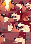 absurd_res anthro ball_lick balls black_chastity_cage bodily_fluids canid canine caninewine caninewine_devan canis chastity_cage chastity_device comic cum cum_in_chastity_cage cum_string digital_media_(artwork) duo english_text fellatio five_nights_at_freddy's fox foxy_(fnaf) fur genital_fluids genitals gulp_(sound_effect) hi_res huge_filesize licking licking_chastity_cage licking_chastity_device lock male male/male mammal nude oral penile penis scottgames sex simple_background sniffing sound_effects surprise surprised_face swallowing teeth text tongue tongue_out vampire wolf