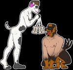 alpha_channel anthro balls bdsm bone canid canine canis casuallynoted charlie_(casuallynoted) cowardlion dalmatian domestic_dog duo facial_hair facial_hair_growth genitals halen hi_res human hypnosis male male/male mammal mastiff mid_transformation mind_control molosser penis petplay puppyplay ringed_eyes roleplay rottweiler species_transformation tail tail_motion tailwag transformation transformation_through_hypnosis