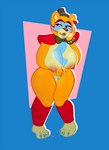 2022 anthro bear big_breasts biped bodily_fluids breast_expansion breasts clothing crossgender curvy_figure digital_media_(artwork) expansion female five_nights_at_freddy's five_nights_at_freddy's:_security_breach genital_fluids genitals glamrock_freddy huge_breasts mammal mtf_crossgender nipple_dip nipples nude open_mouth piercing pussy scottgames simple_background sjevi smile solo steel_wool_studios thick_thighs transformation wide_hips