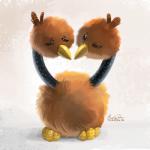 1:1 2017 2_heads ambiguous_gender avian bird digital_media_(artwork) digital_painting_(artwork) doduo feral generation_1_pokemon multi_head nintendo pokemon pokemon_(species) solo tsaoshin