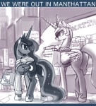 bag butt crown cutie_mark duo_focus earbuds electronics english_text equid equine eye_contact eyewear feathered_wings feathers female feral friendship_is_magic group hair hasbro headgear headphones horn john_joseco long_hair looking_at_another mammal monochrome my_little_pony mythological_creature mythological_equine mythology princess_celestia_(mlp) princess_luna_(mlp) quadruped sibling_(lore) sister_(lore) sisters_(lore) sunglasses tail text tiara tumblr winged_unicorn wings