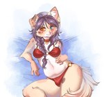 2024 5_fingers absurd_res alyx_(alyxalyx) anthro artist_name bedding bedding_background biped blue_eyes bra braided_hair brown_markings bulge cheek_tuft clothed clothing collar countershade_face countershade_fur countershade_torso countershading digital_media_(artwork) domestic_cat ear_piercing eyebrows eyelashes facial_tuft felid feline felis fingers folded_ears fur gauged_ear gimka gold_piercing gynomorph hair heart_(marking) heterochromia hi_res industrial_piercing inner_ear_fluff intersex long_hair looking_at_viewer mammal markings orange_eyes panties piercing pink_inner_ear pink_nose purple_hair red_bra red_clothing red_collar red_panties red_underwear shaded slightly_chubby slightly_chubby_anthro slightly_chubby_gynomorph slightly_chubby_intersex snout solo tan_body tan_fur trans_(lore) trans_woman_(lore) tuft underwear underwear_only white_body white_countershading white_fur white_inner_ear_fluff