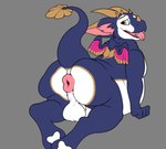 angel angel_dragon anus balls dragon genitals hi_res humanoid hybrid looking_back male mythological_creature mythological_scalie mythology puffy_anus rear_view scalie slightly_chubby slightly_chubby_male solo tail taniwah