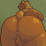 1:1 anthro anus backsack balls bashful bear bent_over big_butt blush brown_body brown_fur bubble_butt butt cartoon_network fur genitals glistening glistening_butt grizzly_(we_bare_bears) hi_res huge_butt lloyd6675 looking_at_viewer looking_back looking_back_at_viewer male mammal perineum presenting presenting_hindquarters rear_view short_tail shy solo tail we_bare_bears