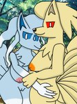 3:4 alolan_form alolan_ninetales anthro big_breasts breasts duo female female/female generation_1_pokemon generation_7_pokemon genitals looking_at_viewer ninetales nintendo nipples nude pokemon pokemon_(species) pussy regional_form_(pokemon) thewholof554