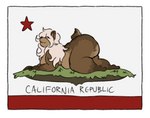 2021 all_fours anthro bear belly big_breasts big_butt border breasts brown_bear brown_body brown_fur butt california california_flag catherine_(mexifurfoof) cream_hair curvy_figure digital_drawing_(artwork) digital_media_(artwork) english_text female flag flag_(object) fur hair huge_breasts huge_butt looking_at_viewer mammal mexifurfoof nude overweight parody simple_background smile solo tail text thick_thighs ursine us_state_flag voluptuous white_border wide_hips