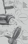 absurd_res anthro balls canid canine circumcised duo english_text genitals hi_res humanoid_genitalia humanoid_penis lagomorph leporid male male/male mammal monochrome penetration penis profanity rabbit sakana_maru sakana_maru_(sakana_maru) sex_toy simple_background stretched_urethra text urethra urethral urethral_bulge urethral_penetration