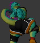 Rating: q
ID: 5582573
Date: 2025-05-18 22:42:03 -0400
Status: active
Score: 14
2025 3d_(artwork) anaroth anthro big_butt black_bottomwear black_clothing black_gloves black_handwear black_shorts blue_eyes bottomwear butt clothed clothing digital_media_(artwork) english_description epic_games fingerless_gloves footwear fortnite gloves green_body green_scales grey_background handwear hi_res knee_pads lizard lizzik_(fortnite) male mouth_closed orange_clothing orange_footwear orange_shoes red_clothing red_footwear red_socks reptile scales scalie shoes shorts simple_background socks solo tail thick_thighs topless topless_anthro topless_male unfinished post #5582573
