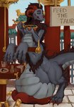 asian belly big_belly calcatrix chinese digital_media_(artwork) dragon eastern_dragon food hi_res male mythological_creature mythological_scalie mythology royalty scalie solo taur vore