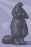 ambiguous_gender animate_inanimate anthro black_body featureless_face glistening glistening_body guarian heart_symbol hi_res inflatable latex latex_creature living_inflatable living_latex male_(lore) malevolified reguar small_head solo standing thick_thighs