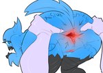 absurd_res anthro anus bisamon bisamon_(oc) butt duo female hi_res mammal meme solo tweetfur twitter