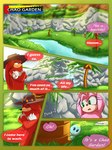 2021 absurd_res amy_rose anthro bodily_fluids breasts breech_loader bruised chao_(sonic) cleavage clothed clothing comic detailed_background dialogue dominant dominant_male duo echidna english_text eulipotyphlan female fur green_eyes handwear hat headgear headwear hedgehog hi_res kidnapping knuckles_the_echidna male male/female mammal monotreme nude outside pink_body pink_fur purple_eyes red_body red_fur sega sonic_the_hedgehog_(series) speech_bubble submissive submissive_female tears text toso