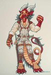 Rating: s
ID: 5601512
Date: 2025-05-27 02:31:08 -0400
Status: active
Score: 12
anthro armor belt clothing dragon eastern_dragon harness hi_res hunter karmalow male melee_weapon mythological_creature mythological_scalie mythology pauldron scalie simple_background solo suit sword traditional_media_(artwork) weapon post #5601512