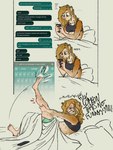 biped cellphone clothed clothing comic electronics english_text female fingers fur hair hi_res holding_cellphone holding_object holding_phone holding_smartphone humanoid mid_transformation phone pillow rain_(vanillayote) smartphone solo text texting texting_ui trans_(lore) trans_woman_(lore) transformation vanillayote