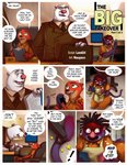 2020 anthro bear bodily_fluids canid canine cellphone clothed clothing comic dialogue disney electronics english_text eyewear felid fox fully_clothed fur glasses grawlixes groucho_glasses groucho_marx group hi_res holding_cellphone holding_object holding_phone mammal nauyaco nick_wilde orange_body orange_fur phone pink_nose polar_bear purple_body purple_fur red_fox sitting speech_bubble sweat sweatdrop text true_fox ursine white_body white_fur zootopia