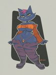 2023 3:4 anthro anthrofied artist_name big_breasts biped blue_body boots bottomwear bottomwear_down breasts butt clothed clothing clothing_lift curvy_figure denim denim_bottomwear denim_clothing digital_media_(artwork) domestic_cat felid feline felis female fingers footwear front_view full-length_portrait fur grin hair hi_res jeans mae_borowski mammal narrowed_eyes navel night_in_the_woods notched_ear open_bottomwear open_clothing orange_clothing orange_shirt orange_topwear panties pants pants_down partially_clothed pink_hair portrait pubes red_eyes shirt shirt_lift shoes simple_background smile solo standing teeth thick_thighs topwear torn_bottomwear torn_clothing under_boob underwear voluptuous voluptuous_anthro voluptuous_female wide_hips wolftangart