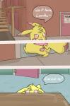 cleft_tail comic dialogue english_text fan_character female feral generation_1_pokemon hi_res mammal milachu milachu92 nintendo pikachu pokemon pokemon_(species) pokemon_speak rodent tail text