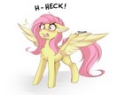 2019 blush conditional_dnp digital_media_(artwork) equid equine feathers female feral fluttershy_(mlp) friendship_is_magic fur hair hasbro hi_res lol_comments mammal my_little_pony mythological_creature mythological_equine mythology open_mouth pegasus pink_hair reaction_image simple_background solo teeth teranen tongue white_background wings yellow_body yellow_feathers yellow_fur