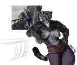 2023 abs anthro breasts bridge chump1_tnl crossgender dreamworks felid female hi_res kung_fu_panda mammal muscular muscular_female nipples pantherine paws redraw rope rope_bridge scar simple_background snow_leopard solo tai_lung_(kung_fu_panda) tale