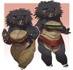 Rating: s
ID: 5326174
Date: 2025-01-23 16:15:14 -0500
Status: active
Score: 56
accessory afro anthro beaded_belt beaded_jewelry beads bear belt big_breasts black_bear bottomwear bracelet breasts cleavage clothed clothing digital_drawing_(artwork) digital_media_(artwork) ear_piercing facial_piercing female hair hand_behind_back headband hi_res jewelry lidded_eyes lip_piercing lips looking_away mammal navel navel_piercing necklace overweight overweight_anthro overweight_female pants piercing simple_background skirt smile solo standing thick_bottom_lip thick_thighs topwear trans_(lore) trans_man_(lore) tube_top unavailable_at_source ursine wolfertinger post #5326174