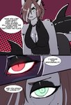 clothing comic dialogue duo english_text female fish furniture hi_res lizard lizzard_sama lizzy_(lizzard_sama) marine red_eyes reptile scalie shark sofa street text topwear url