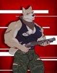 Rating: s
ID: 5289811
Date: 2025-01-05 23:01:52 -0500
Status: active
Score: 23
2022 absurd_res anthro army army_outfit army_uniform barazoku black_clothing black_shirt black_topwear bottomwear camo camo_bottomwear camo_clothing camo_pants camo_print canid canine canis clothing countershading digital_media_(artwork) domestic_dog facial_scar fur green_bottomwear green_clothing green_pants grossy_vulpen gun hi_res holding_object holding_weapon kerchief male mammal manly military military_clothing military_pants military_uniform multicolored_body multicolored_fur muscular muscular_anthro muscular_male nipples pants pattern_bottomwear pattern_clothing pattern_pants pecs ranged_weapon red_eyes scar serious_face shiba_inu shirt shotgun soldier solo spitz tan_body tan_fur topwear torn_bottomwear torn_clothing torn_pants torn_shirt torn_topwear two_tone_body two_tone_fur uniform warrior weapon post #5289811
