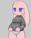 Rating: q
ID: 3261011
Date: 2022-04-05 02:21:06 -0400
Status: active
Score: 179
animated anthro areola big_breasts blue_areola blue_clothing blue_eyes blue_nipples blue_panties blue_underwear bottomwear bow_panties bow_underwear breasts clothed clothing clothing_lift female floppy_ears fur grey_background hammerspace hidden_buxom huge_breasts lagomorph leporid mammal nipples panties pattern_bottomwear pattern_clothing pattern_panties pattern_underwear pink_body pink_fur rabbit sanusanu short_playtime simple_background solo striped_bottomwear striped_clothing striped_panties striped_underwear stripes sweater topwear unasunas underwear white_clothing white_panties white_underwear post #3261011
