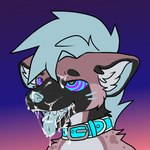 1:1 after_oral akito_(4kariii) ambiguous_gender anthro ariluo blue_collar blue_hair blue_nose bodily_fluids collar cum cum_drip cum_drool cum_inside cum_on_face cum_on_muzzle dazed dripping genital_fluids hair headshot_portrait hi_res hyena hypnosis hypnotic_eyes looking_away looking_pleasured mammal mind_control open_mouth portrait simple_background solo teeth tongue tongue_out