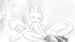 16:9 animal_crossing anthro areola assertive_anthro assertive_female biped blush breasts dialogue_in_description digital_media_(artwork) domestic_cat dominant dominant_anthro dominant_female dragonweirdo duo felid feline felis female fitting_room fur hi_res imminent_sex male mammal markings marshal_(animal_crossing) mole_(marking) monochrome nintendo nipples nude olivia_(animal_crossing) open_mouth questionable_consent rodent sciurid story story_in_description tail tree_squirrel widescreen