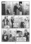 absurd_res anthro canid canine comic dialogue digital_drawing_(artwork) digital_media_(artwork) duo english_text eyewear fox greyscale hi_res male mammal monochrome procyonid raccoon speech_bubble sunglasses text wasyl_vos wasylthefox