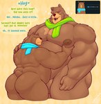 2024 4_fingers age_difference anthro anthro_on_anthro areola back_muscles barazoku bear belly biceps big_belly big_butt big_muscles big_pecs blush blush_lines butt clawed_fingers claws dialogue duo duolingo english_text eyes_closed falstaff_(duolingo) fan_character father_(lore) father_and_child_(lore) father_and_son_(lore) featureless_crotch finger_claws fingers flustered frown fur hand_on_chest hand_on_pecs hand_on_shoulder hi_res hotdogsauau hug huge_belly huge_butt huge_muscles huge_pecs huge_thighs humanoid_hands incest_(lore) looking_away male male/male mammal mature_anthro mature_male mostly_nude musclegut muscular muscular_anthro muscular_male nipples nude older_anthro older_male older_on_younger open_mouth open_smile overweight overweight_anthro overweight_male parent_(lore) parent_and_child_(lore) parent_and_son_(lore) pec_grab pecs portrait scarf scarf_only screencap signature simple_background size_difference smile son_(lore) standing tan_background text thick_thighs three-quarter_portrait tuft younger_anthro younger_male