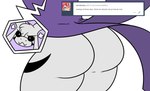 2017 anthro asriel_dreemurr_(god_form) big_butt biped boss_monster_(undertale) bovid butt caprine clothing crossgender cutaway english_text female floppy_ears fur horn long_ears mammal mtf_crossgender rear_view robertge solo text undertale undertale_(series) white_body white_fur