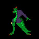 1:1 2d_animation alpha_channel animated animation_meme anthro arm_above_head claws clothing dancing dancing_kakyoin digitigrade dragon featureless_crotch green_body green_scales hand_behind_back hi_res horn jacket jarate_master lazor_(lazorcrystal) male meme motion_tweening mythological_creature mythological_scalie mythology red_eyes scales scalie short_playtime smile smirk solo tail topwear