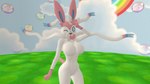 16:9 2019 3d_(artwork) anthro anthrofied baek-myo biped blue_eyes breasts digital_drawing_(artwork) digital_media_(artwork) eeveelution featureless_breasts featureless_crotch female fingers generation_6_pokemon gesture hand_gesture looking_at_viewer nintendo nude one_eye_closed open_mouth pink_body pink_skin pink_tail pokemon pokemon_(species) pokemorph pose ribbons_(anatomy) smile solo source_filmmaker_(artwork) standing sylveon tail v_sign wallpaper white_body white_skin widescreen wink winking_at_viewer