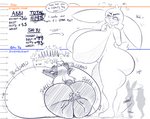 abbi_(kilinah) anthro artist_collaboration barefoot bear belly belly_expansion big_belly big_breasts big_butt blush bodily_fluids body_size_growth breast_expansion breasts butt butt_expansion chart clothing dialogue directional_arrow duo english_text expansion feet female giant_panda growth growth_drive hair heart_symbol height_chart hi_res huge_breasts huge_butt hyper hyper_breasts immobile inflation kilinah lagomorph leporid long_ears long_hair lunarspy lying_on_breasts macro mammal monochrome nipples nude number overweight rabbit shi_yu_(lunarspy) short_tail size_transformation slightly_chubby speech_bubble tail text thick_thighs tongue tongue_out transformation weight_gain wide_hips