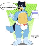 Rating: q
ID: 5595128
Date: 2025-05-24 14:35:15 -0400
Status: active
Score: 45
anthro bandit_heeler blue_body blue_fur bluey_(series) canid canine canis clean_diaper clothed clothing dialogue diaper diaper_only domestic_dog english_text folded_diaper fur green_background hi_res holding_diaper littlecopper male mammal open_mouth paws simple_background solo speech_bubble text topless touching_diaper wearing_diaper white_background post #5595128