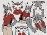 anthro biped clothed clothing countershade_face countershade_fur countershade_torso countershading echo_(game) echo_(series) echo_project felid feline fur grey_body grey_fur hemuchang hi_res lynx male mammal solo tail tj_hess